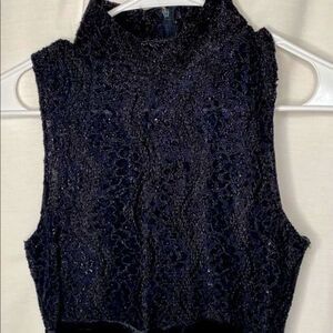 Vintage Apologie Lace & Satin Black Cocktail Dress